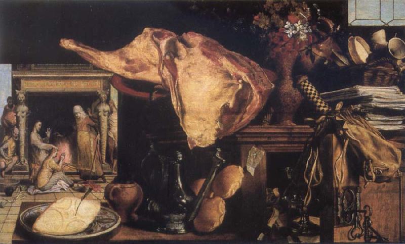 Pieter Aertsen Vanitas still-life in the background Christ in the House of Mary and Martha Germany oil painting art